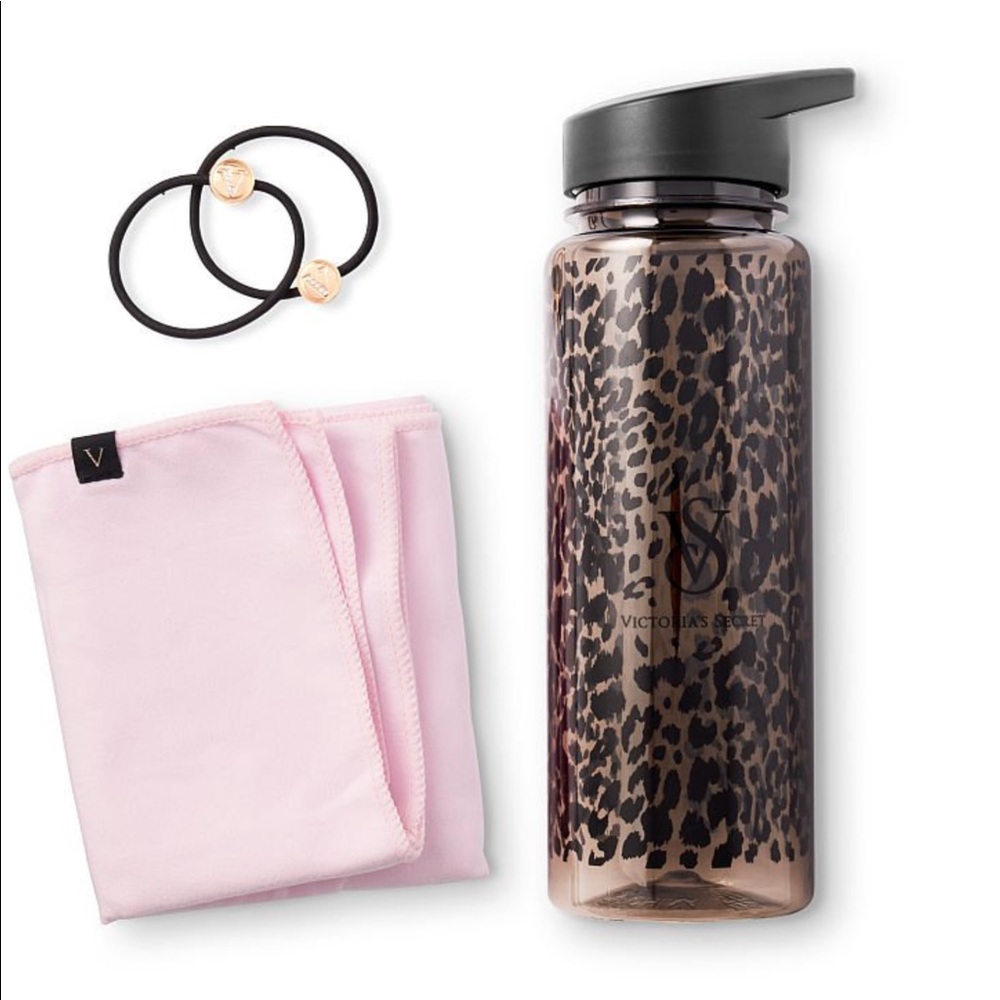 Victoria’s Secret Water Bottle Sweat Towel Hair Tie The On Point Kit NWT